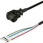 三菱電機J4/J3/J2S対応電源ケーブル<直結><低背アングルプラグ><反負荷側><可動> ダイヤトレンド