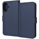 RT-P46ELC1/DN iPhone 16 Like standard 耐衝撃 マグネットベルト シンプル 手帳型レザーケース / ダークネイビー レイ・アウト