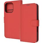 RT-P47ELC1/R iPhone 16 Pro Like standard 耐衝撃 マグネットベルト シンプル 手帳型レザーケース / レッド レイ・アウト