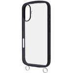 RT-P46CMD1/B iPhone 16 Like standard Puffull 耐衝撃 バンパー ストラップ金具付き ハイブリッドケース / ブラック レイ・アウト