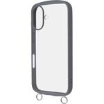 RT-P46CMD1/GR iPhone 16 Like standard Puffull 耐衝撃 バンパー ストラップ金具付き ハイブリッドケース / グレー レイ・アウト