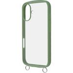 RT-P46CMD1/OV iPhone 16 Like standard Puffull 耐衝撃 バンパー ストラップ金具付き ハイブリッドケース / カーキ レイ・アウト