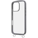 RT-P47CMD1/GR iPhone 16 Pro Like standard Puffull 耐衝撃 バンパー ストラップ金具付き ハイブリッドケース / グレー レイ・アウト