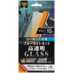 RT-P48F/SMG iPhone 16 Plus / 15 Plus / 15 Pro Max Like standard ガラスフィルム ブルーライトカット 光沢 平面保護 硬度10H レイ・アウト