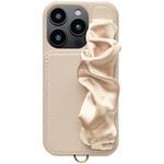 UNI-CSIP24MP-2CSBE Classy Scrunchie Case for iPhone 16 Pro (beige) ユニケース