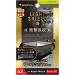 TR-AW2443-GLLD-GOCBK Apple Watch 42mm Series 10 [LIGHT SHIELD+] 衝撃吸収 ゴリラガラス 高透明 ガラス一体型TPUケース ブラック トリニティ