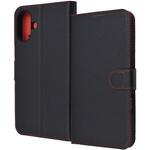 RT-P48ELC1/BR iPhone 16 Plus Like standard 耐衝撃 マグネットベルト シンプル 手帳型レザーケース / ブラック_レッド レイ・アウト