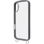 RT-P48CMD1/GR iPhone 16 Plus Like standard Puffull 耐衝撃 バンパー ストラップ金具付き ハイブリッドケース / グレー レイ・アウト