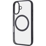 RT-P46MG3/BM iPhone 16 Like standard MagSafe対応 マグネットアクセサリー対応 衝撃吸収 バンパー マット メタリック ハイブリッドケース / ブラック レイ・アウト