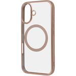 RT-P46MG3/PGM iPhone 16 Like standard MagSafe対応 マグネットアクセサリー対応 衝撃吸収 バンパー マット メタリック ハイブリッドケース / ピンクゴールド レイ・アウト