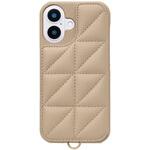 UNI-CSIP24M-2TPBE Triangle Puffy Case for iPhone 16 (beige) ユニケース