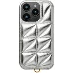 UNI-CSIP24MP-2TPSV Triangle Puffy Case for iPhone 16 Pro (silver) ユニケース