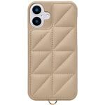 UNI-CSIP24L-2TPBE Triangle Puffy Case for iPhone 16 Plus (beige) ユニケース