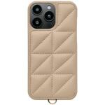 UNI-CSIP24LP-2TPBE Triangle Puffy Case for iPhone 16 Pro Max (beige) ユニケース