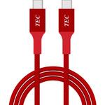 高耐久USBケーブル Type-C to C PD100W対応 USB2.0 レッド テック(TEC)