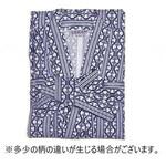 2111-0300 おせわさん ガーゼねまき 紳士用/コン幾何柄/M ウェルファン