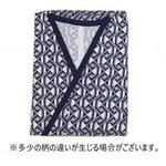2111-0200 おせわさん ガーゼ合わせ 紳士用/コン幾何柄/L ウェルファン