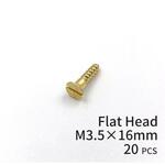 30025001004 GALLUP(ギャラップ) Brass Products ブラススクリュー フラットヘッド M3.5×16mm(皿頭)20本パック Brass Products(ブラス・プロダクツ)