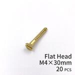 30025001010 GALLUP(ギャラップ) Brass Products ブラススクリュー フラットヘッド M4×30mm(皿頭)20本パック Brass Products(ブラス・プロダクツ)