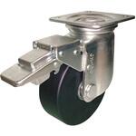 HEMC-JMB150CD 重荷重用導電MCナイロン車輪(ベアリング入)自在金具ストッパー付 ヨドノ