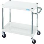 CSパールワゴン(軽量/抗菌パールホワイト/ゴム車/直進安定金具付) サカエ