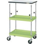 CSパールワゴン(高さ調整タイプ/サイレントエラストマー車/H865～1115/天板付) サカエ