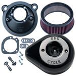 170-0527B ステルス エアクリーナーキット ティアドロップ グロスブラック 170-0527B エスアンドエスサイクル