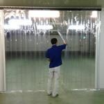 【オーダー】のれん式ビニールカーテン フラット帯電防止防炎透明 (2mm厚・3mm厚) 300W ビニプロ