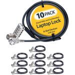 DUALKA10-LAPTOP-LOCK セキュリティーワイヤーロック/2m/ 4桁ダイヤルシリンダー錠/10個セット/標準ケンジントンスロット対応/共通キー付属/暗証番号設定 シリンダー錠/盗難対策 PC パソコンロック ケーブル StarTech.com