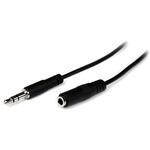 オーディオ延長ケーブル/2m/3.5mm 3極ミニプラグ/オス・メス/ブラック/スピーカー ヘッドホンジャック イヤホンコード StarTech.com