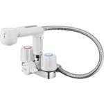 K3104V-W ツーバルブスプレー混合栓 SANEI(旧:三栄水栓製作所)