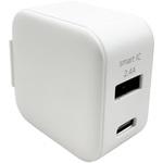 2ポートスリムAC充電器2.4A ホワイト エアージェイ