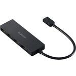 Type-C ハブ USB2.0 USB-A ×4 バスパワー コンパクト 薄型 ケーブル長15cm エレコム
