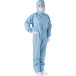 クリーンルーム用つなぎ服(制電糸グリッド仕様) フード無 TRUSCO
