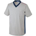 ユニセックス VネックTシャツ EL UZL3201-20 グレーモクXネイ 明石スクールユニフォームカンパニー
