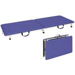 TB-1262(60X190X17CM) 付添ポータブルベッド ビニルレザーライトブルー TB-1262 60X190X17CM 高田ベッド製作所