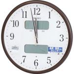 37)セイコー電波掛け時計 カレンダー・温湿度計付き ビックサイズ直径