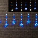 7892-862 夏の装飾品 七夕飾り LED6連スター カーテンライト61球 ストア・エキスプレス