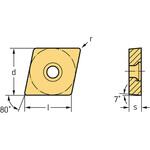 旋削用 80°菱形ポジチップ WAK10 ワルター