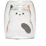 耐熱ネコダブルグラス ミケ cotta
