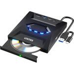 T1037A01 5-in-1 External Optical Drive with USB Hub、Black UNITEK