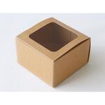 98708 cotta クラフト窓付き箱 (105×105×H65mm) cotta