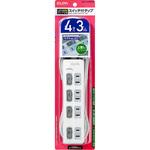 スイッチ付タップ 電源タップ 難燃性ABS樹脂 L型プラグ スイッチ付き 個別LEDスイッチランプ 上挿し ELPA