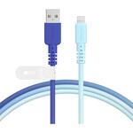 グラデーションケーブル 急速充電 データ転送対応 USB-A to Lightning 1m アクアカラー MOTTERU