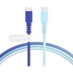 グラデーションケーブル 急速充電 データ転送対応 USB-C to USB-C 1m アクアカラー MOTTERU