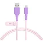 バイカラーケーブル 急速充電 データ転送対応 USB-A to Lightning 0.5m ピンクライラック MOTTERU