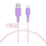 バイカラーケーブル 急速充電 データ転送対応 USB-A to USB-C 0.5m ピンクライラック MOTTERU