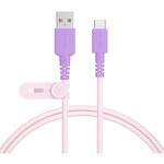 MOT-BCECAC100-PC バイカラーケーブル 急速充電 データ転送対応 USB-A to USB-C 1m ピンクライラック MOTTERU