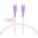バイカラーケーブル 急速充電 データ転送対応 USB-C to USB-C 0.5m ピンクライラック MOTTERU
