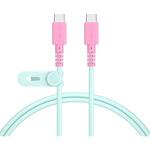 バイカラーケーブル PD60W対応 USB-C to USB-C 1m ミントフラミンゴ MOTTERU